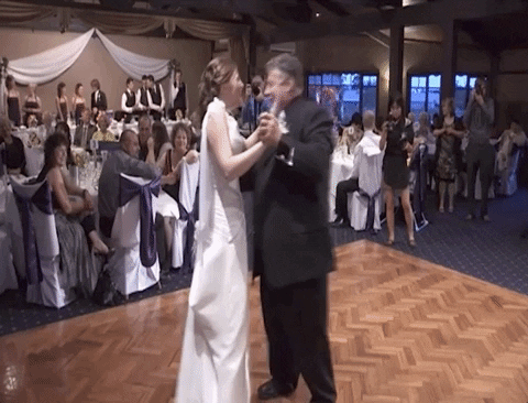 Groom's pants fall during first dance.